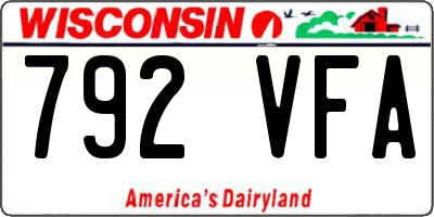 WI license plate 792VFA