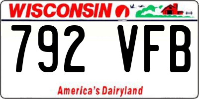 WI license plate 792VFB