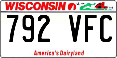 WI license plate 792VFC