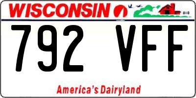 WI license plate 792VFF