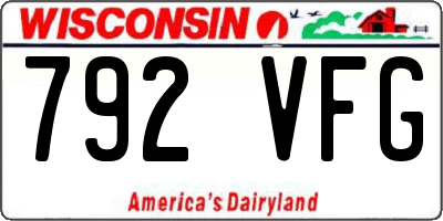 WI license plate 792VFG