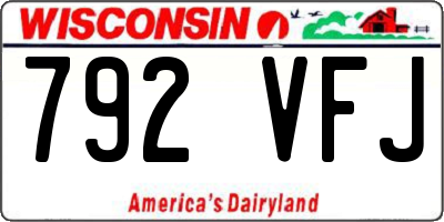 WI license plate 792VFJ