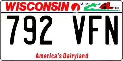 WI license plate 792VFN