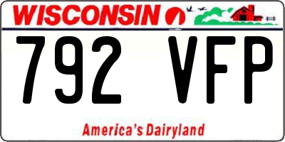 WI license plate 792VFP