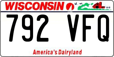 WI license plate 792VFQ