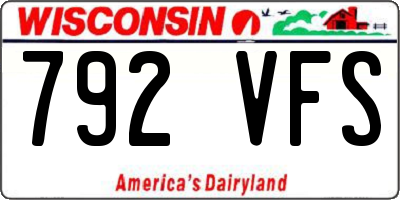 WI license plate 792VFS