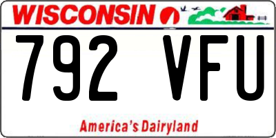 WI license plate 792VFU