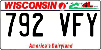 WI license plate 792VFY