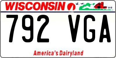 WI license plate 792VGA
