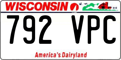 WI license plate 792VPC