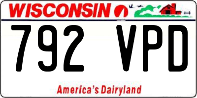 WI license plate 792VPD