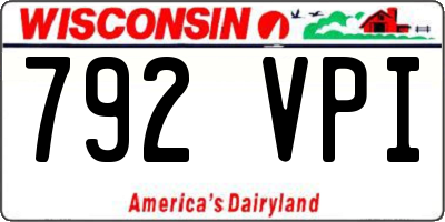 WI license plate 792VPI