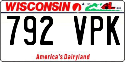 WI license plate 792VPK