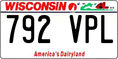 WI license plate 792VPL