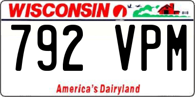 WI license plate 792VPM