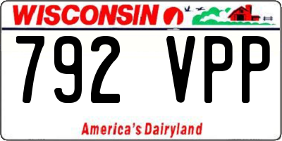 WI license plate 792VPP