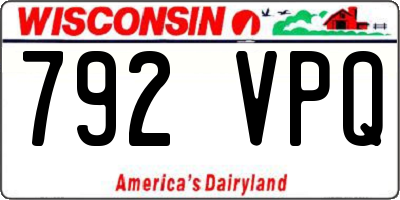 WI license plate 792VPQ