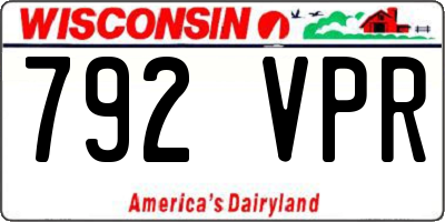 WI license plate 792VPR