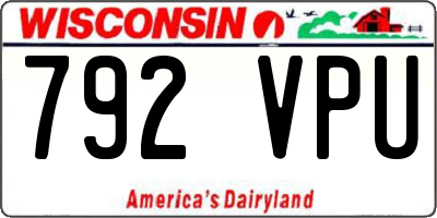 WI license plate 792VPU