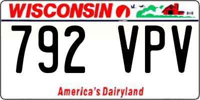 WI license plate 792VPV