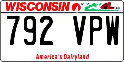 WI license plate 792VPW