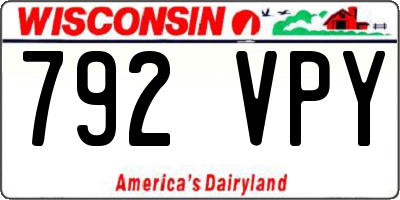 WI license plate 792VPY