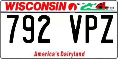 WI license plate 792VPZ