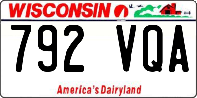 WI license plate 792VQA