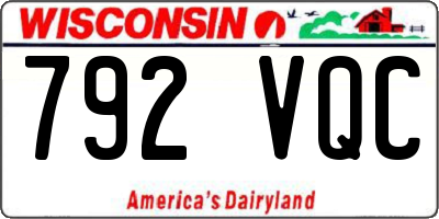WI license plate 792VQC