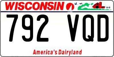WI license plate 792VQD