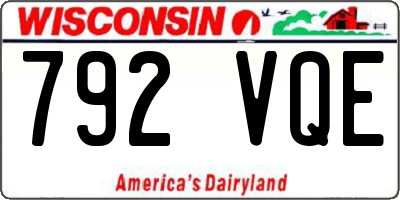 WI license plate 792VQE