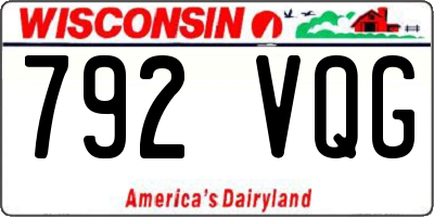 WI license plate 792VQG