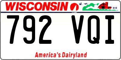 WI license plate 792VQI