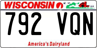 WI license plate 792VQN