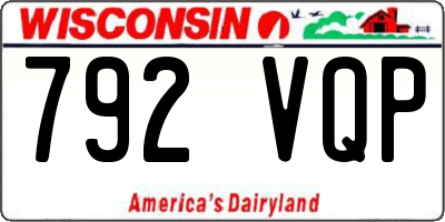 WI license plate 792VQP