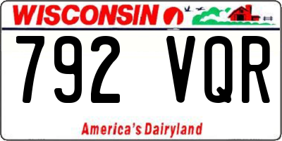 WI license plate 792VQR