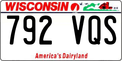WI license plate 792VQS