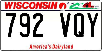 WI license plate 792VQY