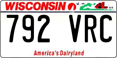 WI license plate 792VRC