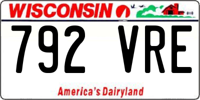 WI license plate 792VRE