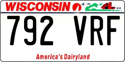 WI license plate 792VRF