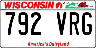 WI license plate 792VRG