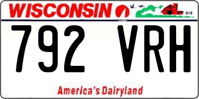WI license plate 792VRH