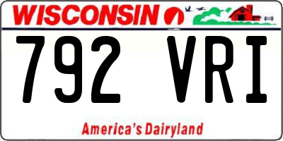 WI license plate 792VRI