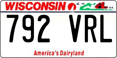 WI license plate 792VRL