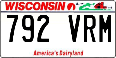 WI license plate 792VRM