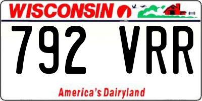 WI license plate 792VRR