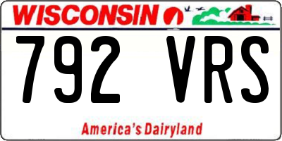 WI license plate 792VRS