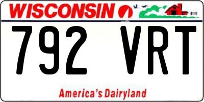 WI license plate 792VRT