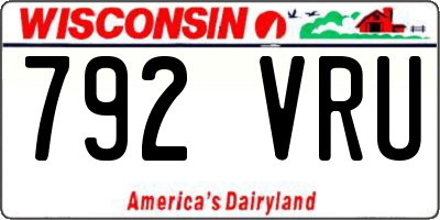 WI license plate 792VRU